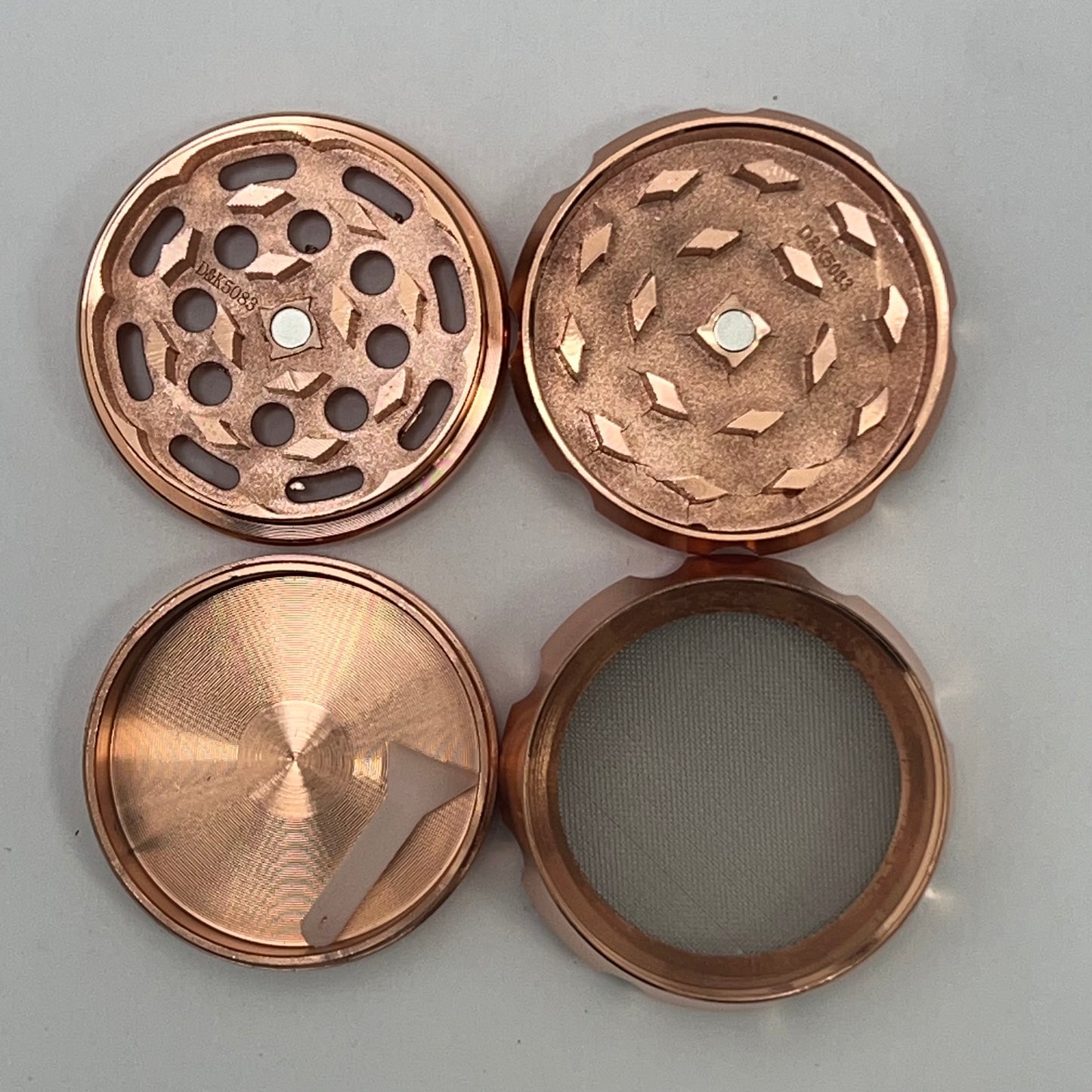 ROSE GOLD METAL GRINDER (2 DESIGNS 4 TIER)