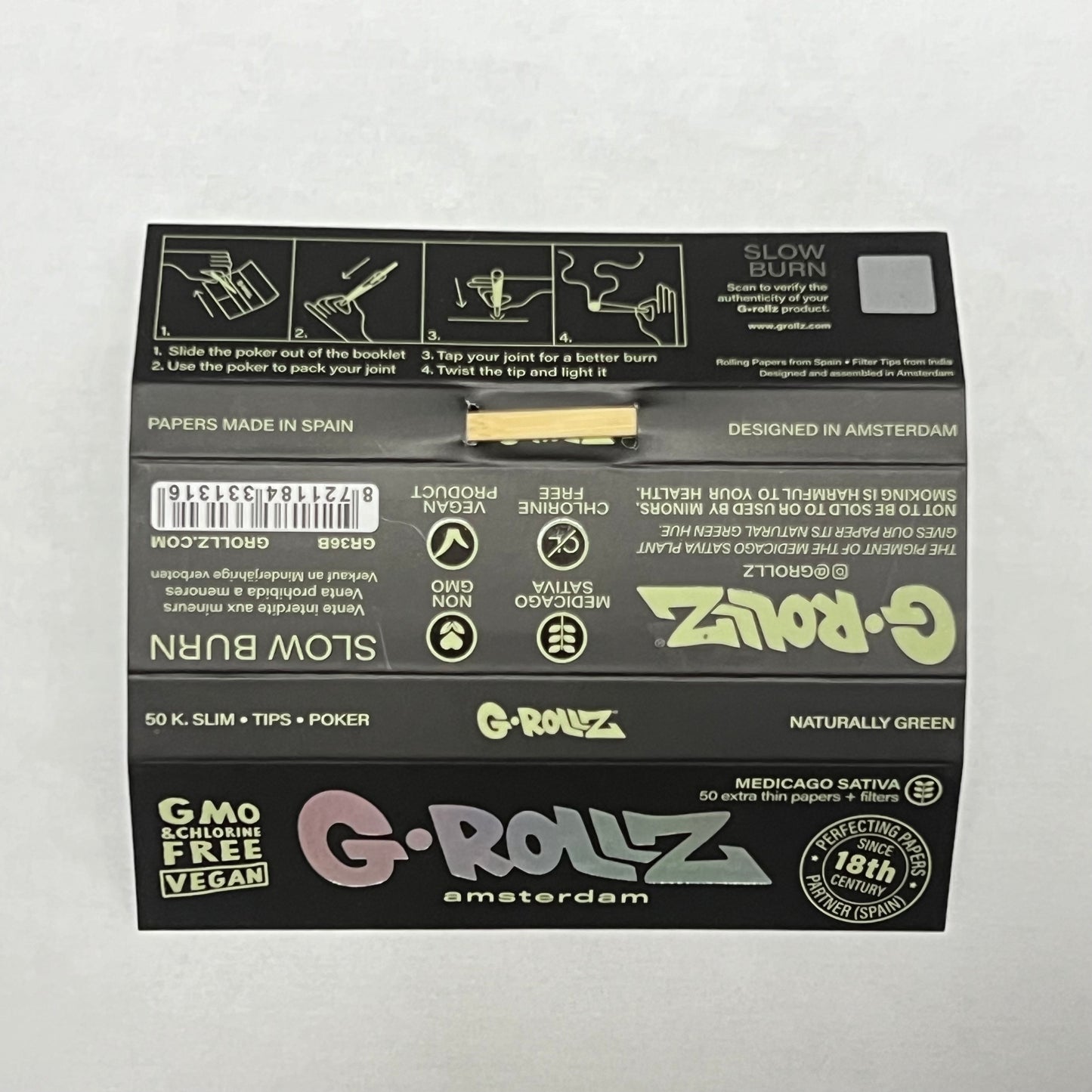 G-ROLLZ KING SIZE PAPERS + TIPS BLACK MEDICAGO SATIVA