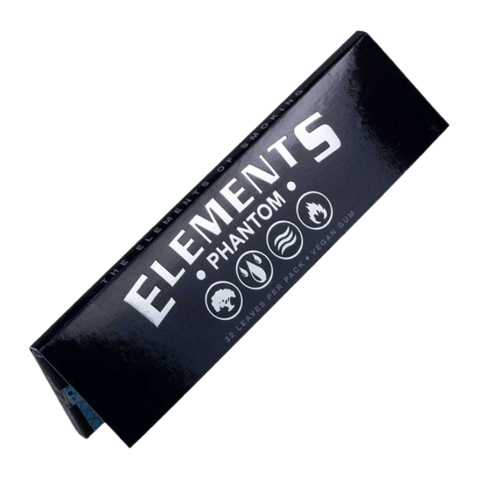 Elements Phantom King Size Wide Papers, closed black booklet at an angle