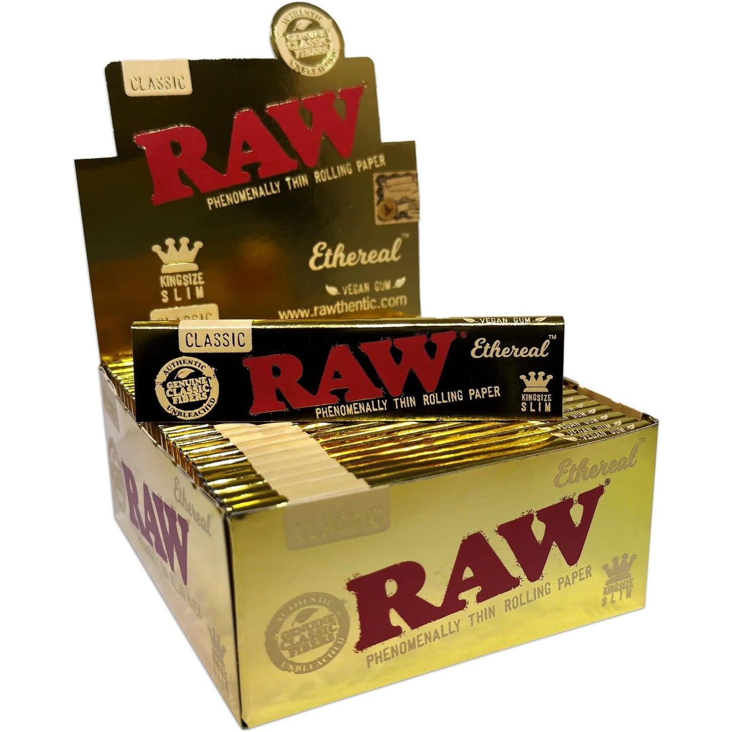 RAW Ethereal Gold Kingsize Slim (Box of 50)