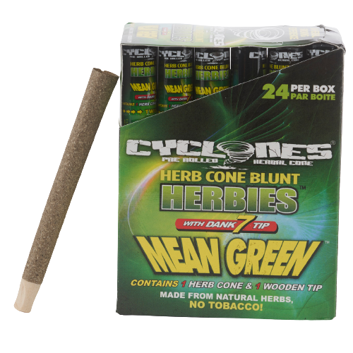 Cyclone Herbies Mean Green Pre Rolled Hemp Wraps
