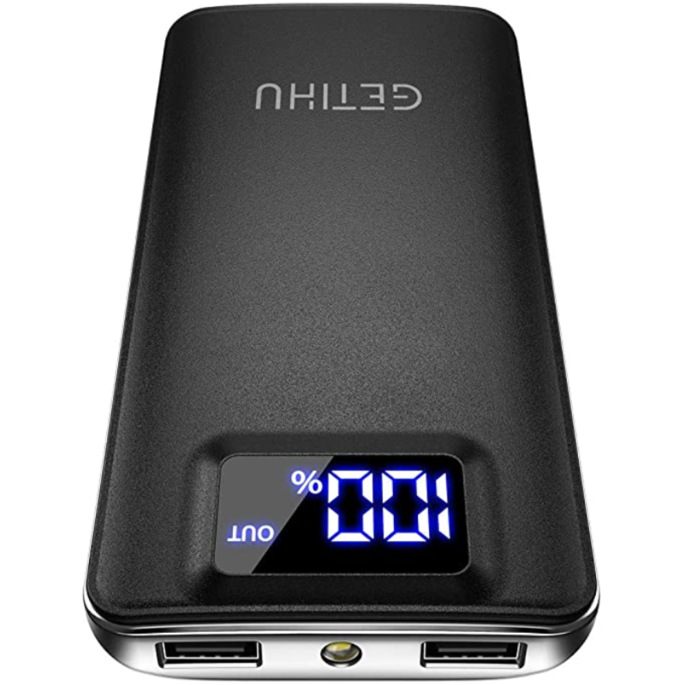 GETIHU 10,000mAh 5V 3A Power Bank + Carry Bag & Cable