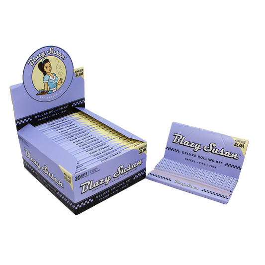 Blazy Susan Purple Deluxe Rolling Kit - Papers, Tips + Tray Kingsize Slim