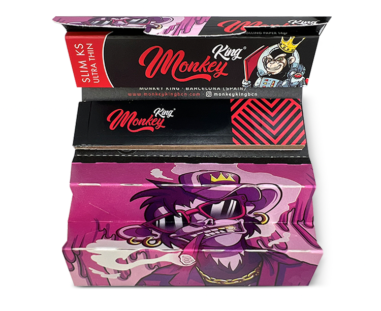 Monkey King Unbleached Rolling Papers + Tips King Size Slim