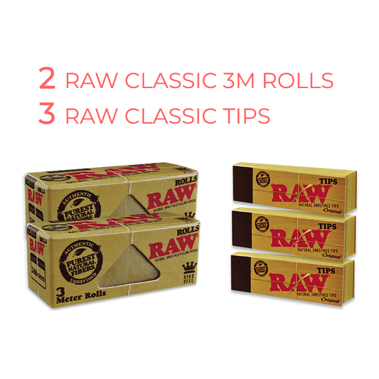 2x RAW 3m Rolls + 3x RAW Tips