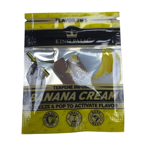 King Palm Terpene Infused Filter Tips (2 Pack, 6 flavours), Banana Cream