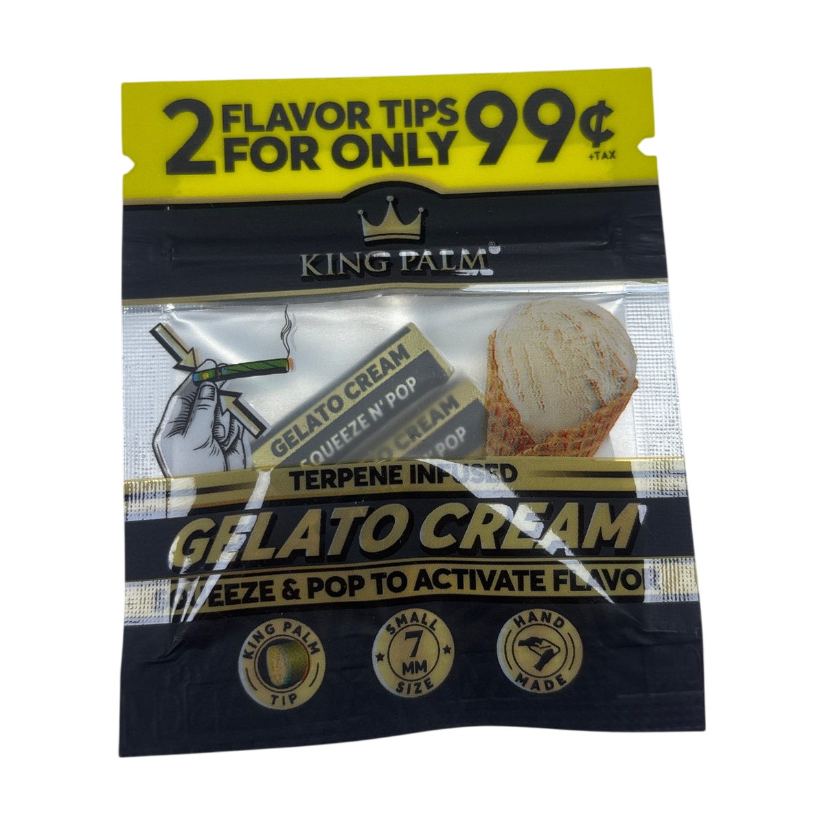 King Palm Terpene Infused Filter Tips (2 Pack, 6 flavours), Gelato Cream
