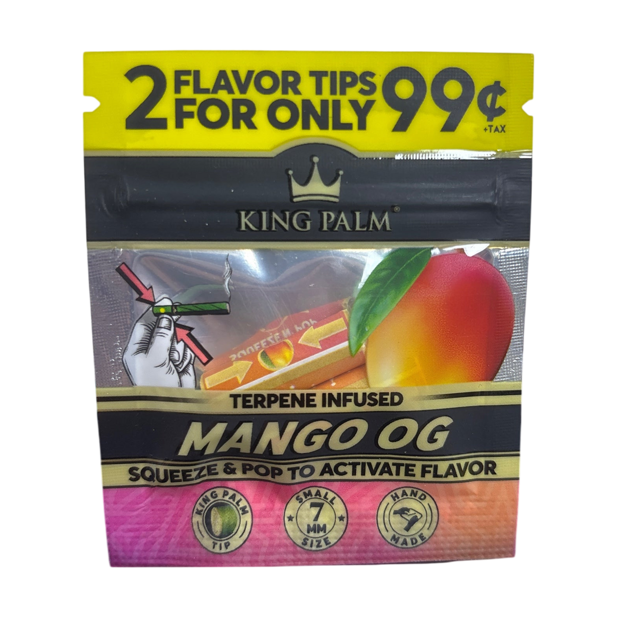 King Palm Terpene Infused Filter Tips (2 Pack, 6 flavours), Mango OG