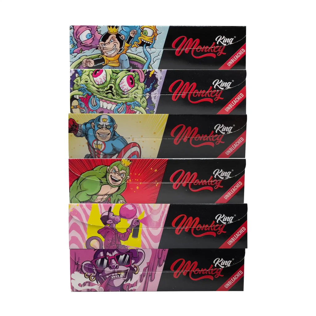 Monkey King Unbleached Rolling Papers + Tips King Size Slim