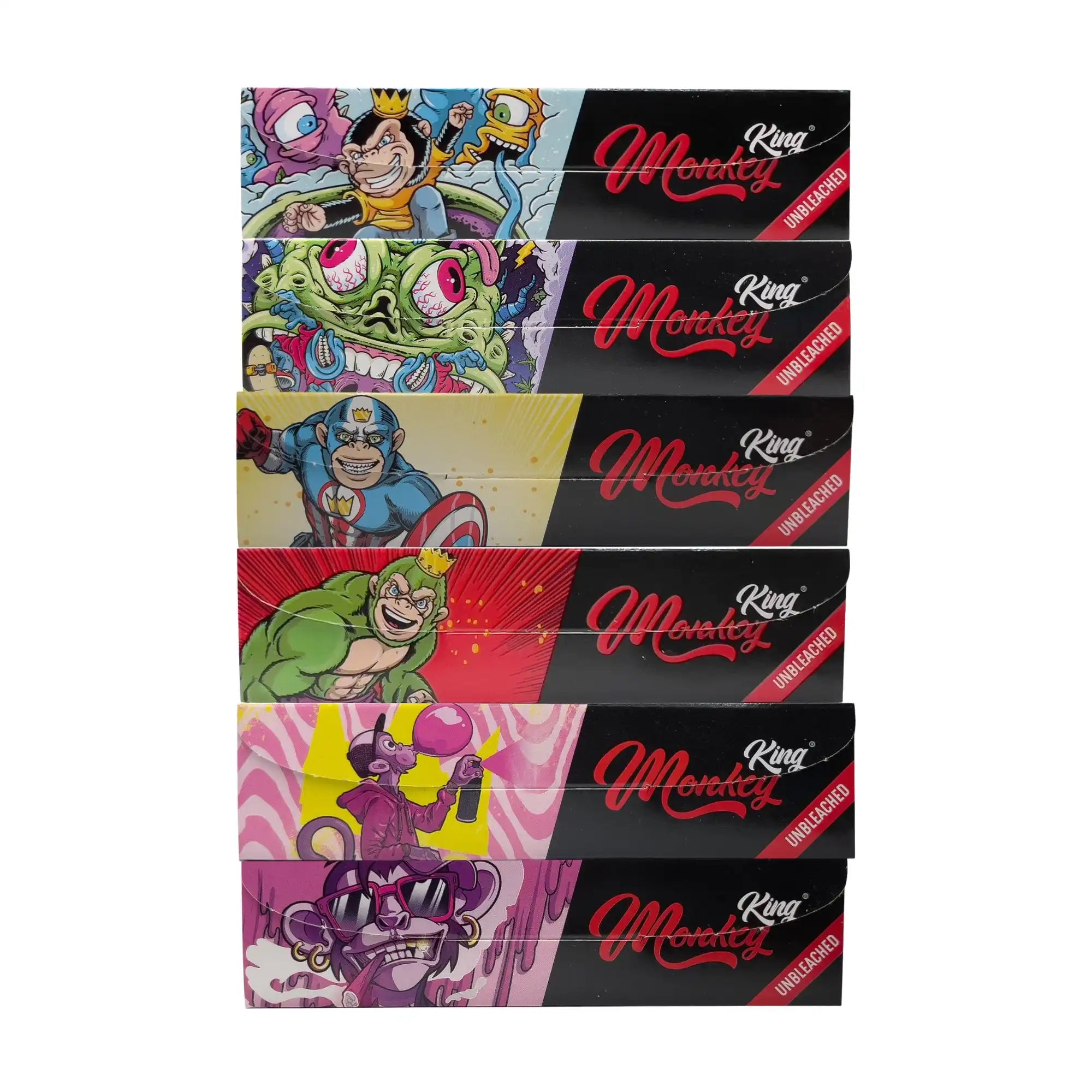 Monkey King Unbleached Rolling Papers + Tips King Size Slim