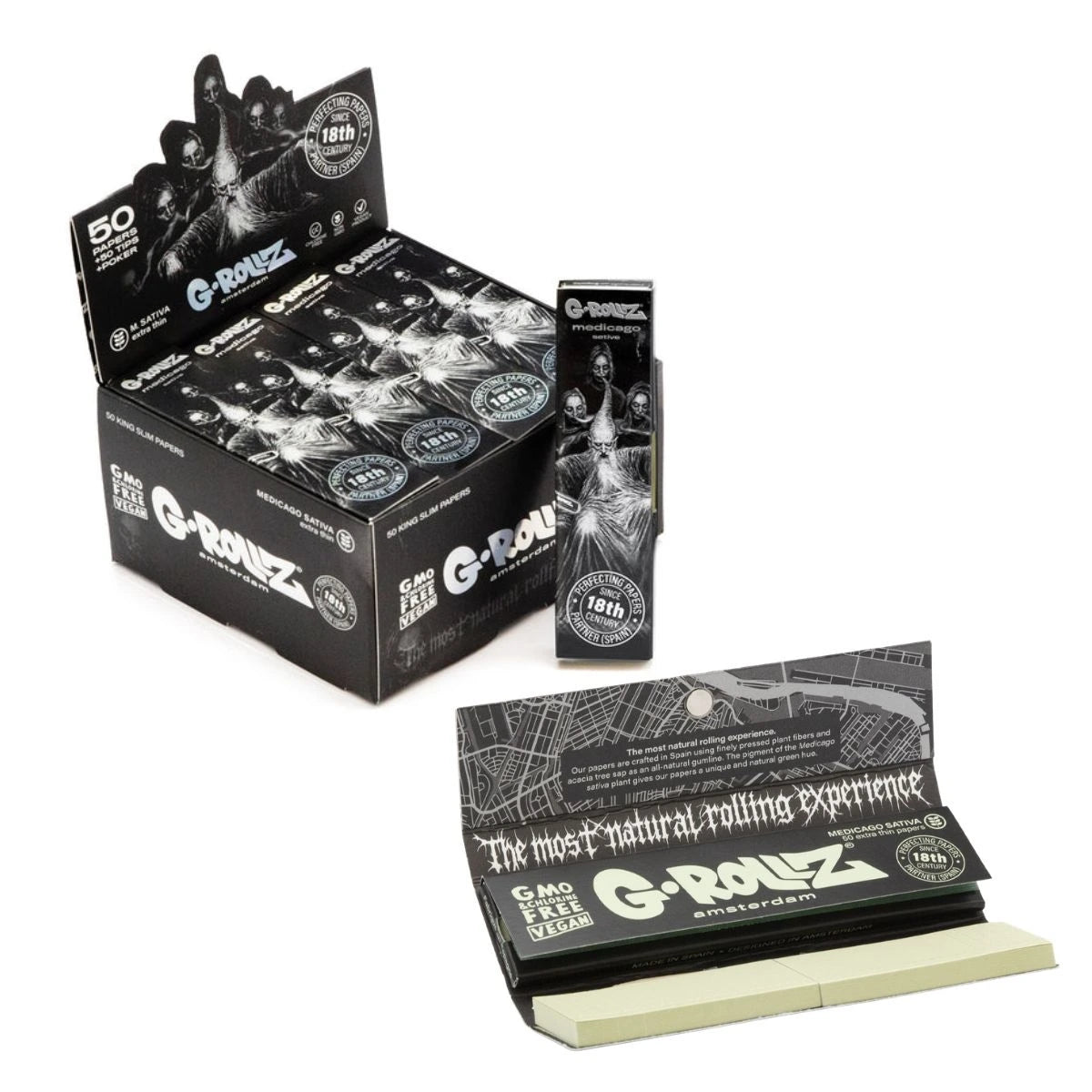 G-Rollz Wizard Sativa King Size Papers + Tips & Poker