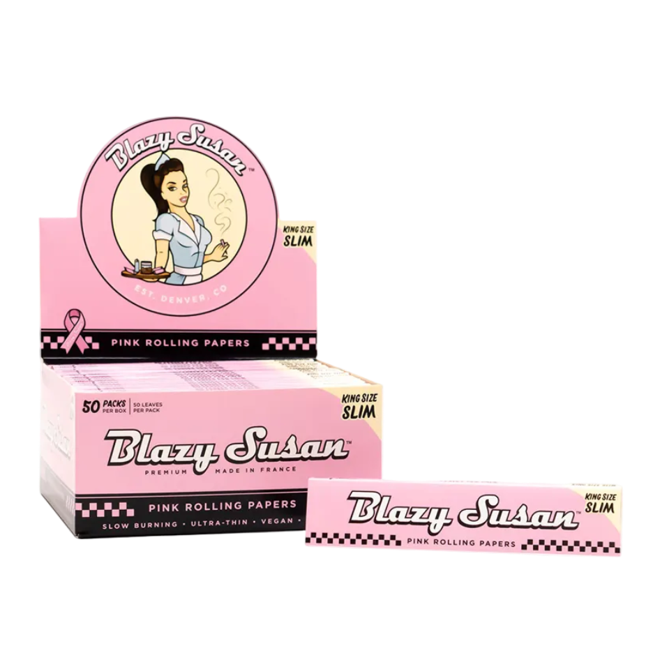 Blazy Susan Pink Rolling Papers King Size Slim (Box of 50)