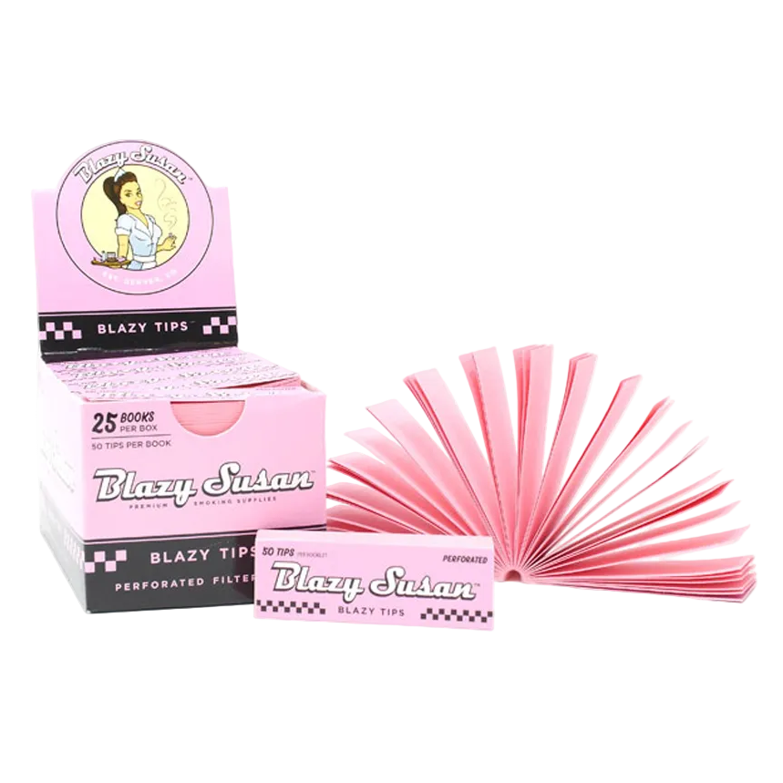 Blazy Susan Standard Pink Perforated Tips (Box of 25)