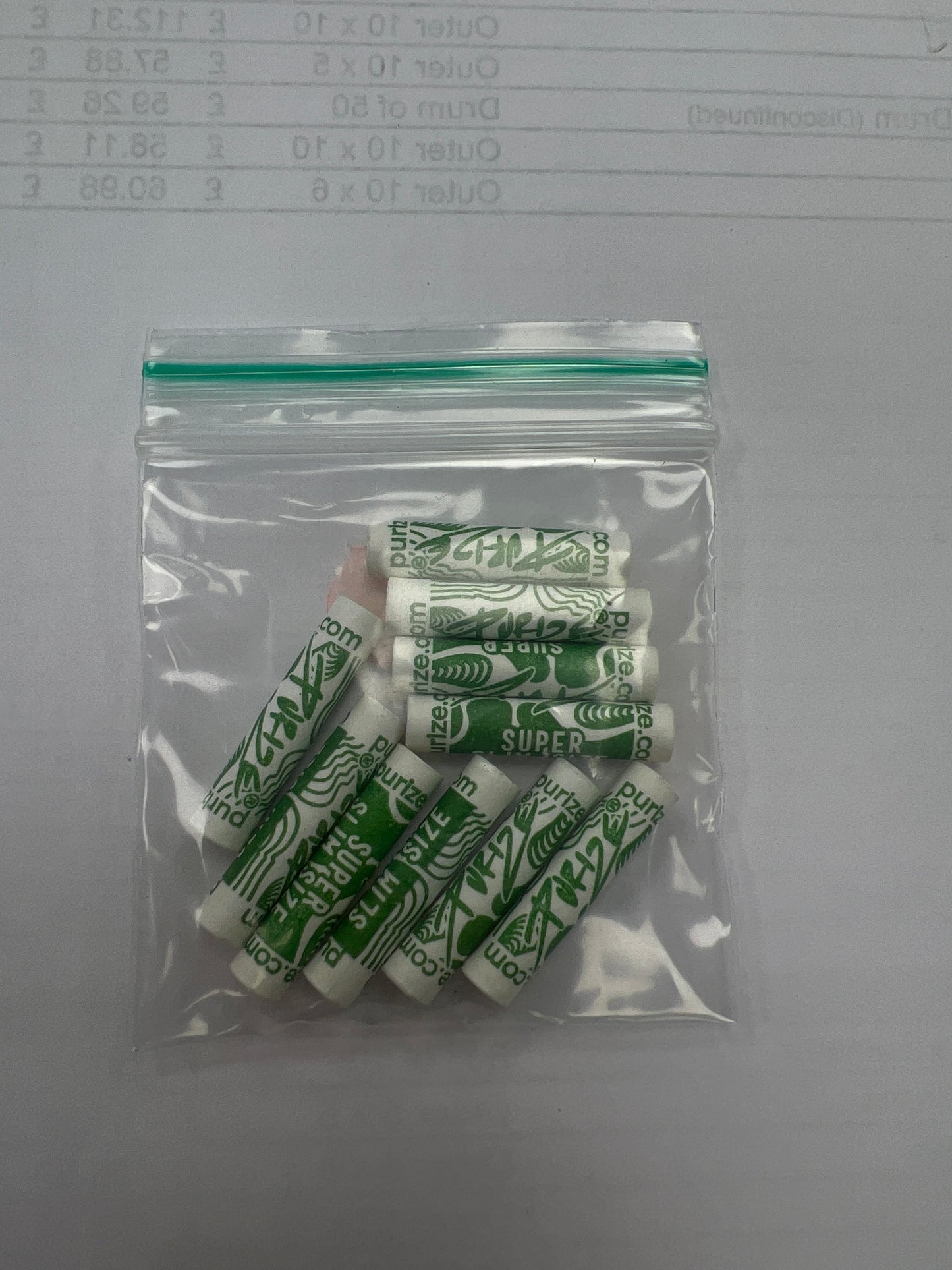 PURIZE SUPER SLIM SIZE TIPS BAGS OF 10
