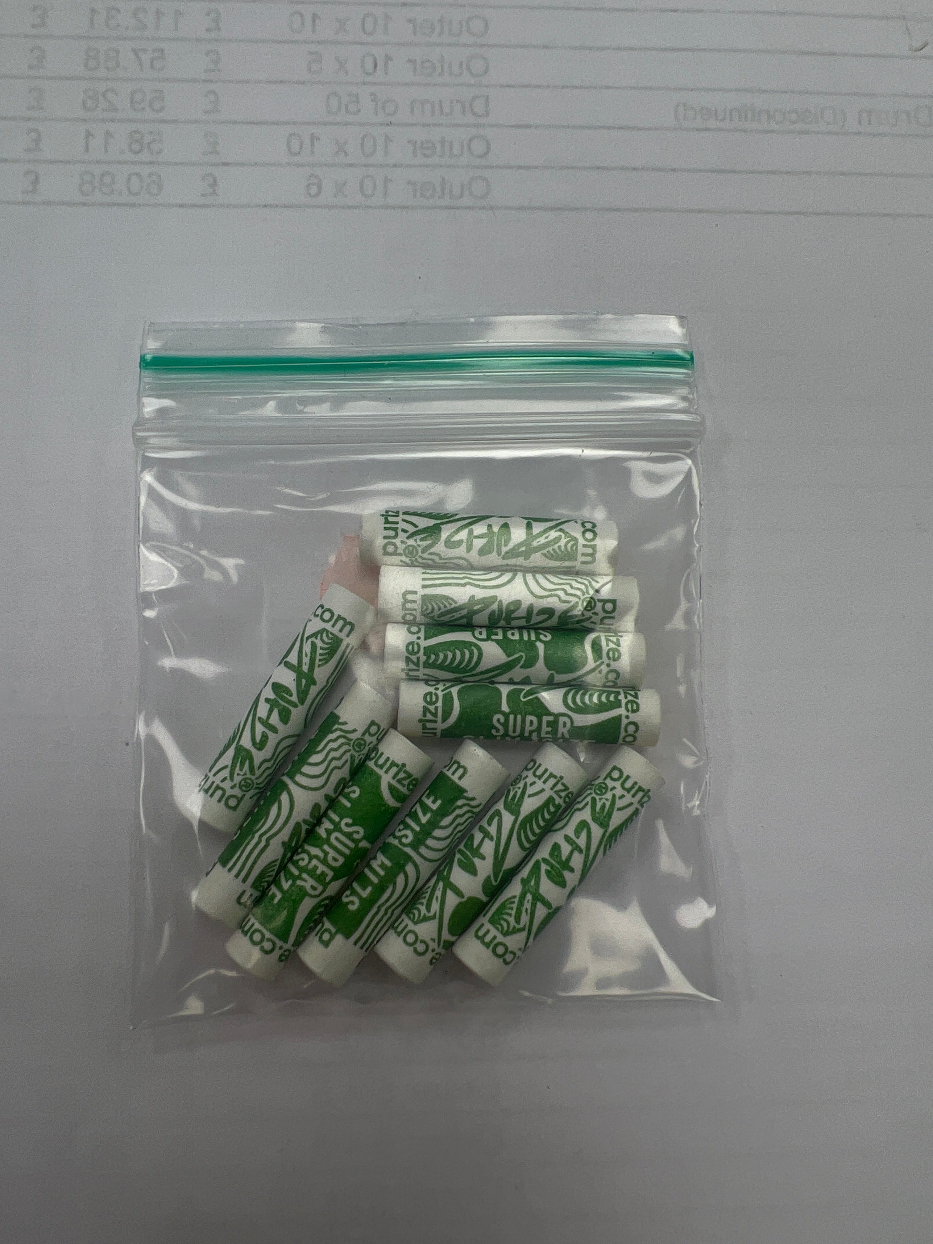 PURIZE SUPER SLIM SIZE TIPS BAGS OF 10