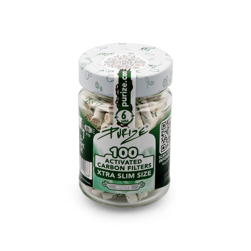 Purize Xtra Slim Size 6mm Filters (Jar of 100)
