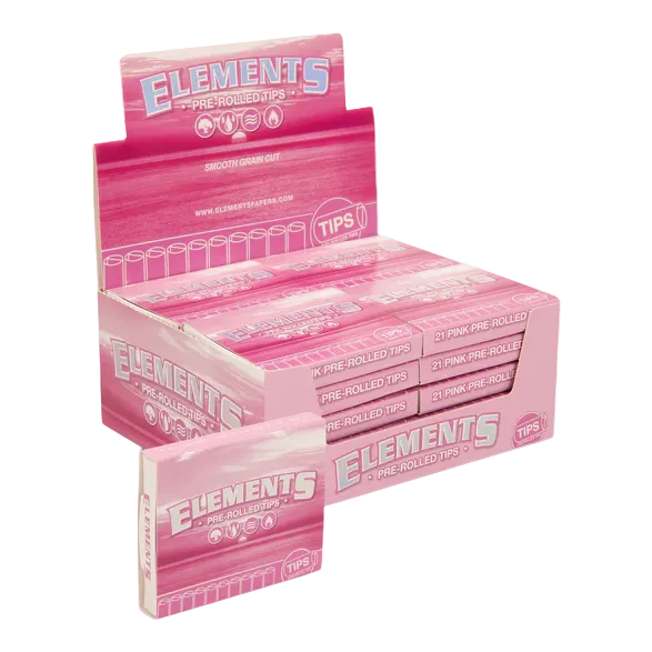 Elements Pre-Rolled Tips Pink (21-pack) (Box of 20)