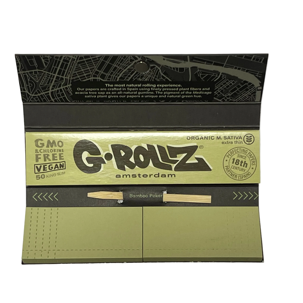 G-Rollz Medicago Sativa Black Rolling Papers + Tips King Size
