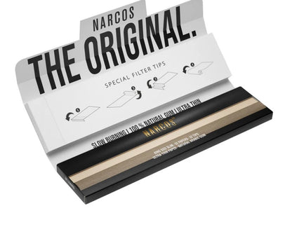 NARCOS KING SIZE SLIM + TIPS (6 DIFFERENT DESIGNS/PAPER)