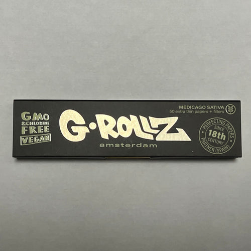 G-Rollz Medicago Sativa Black Rolling Papers + Tips King Size