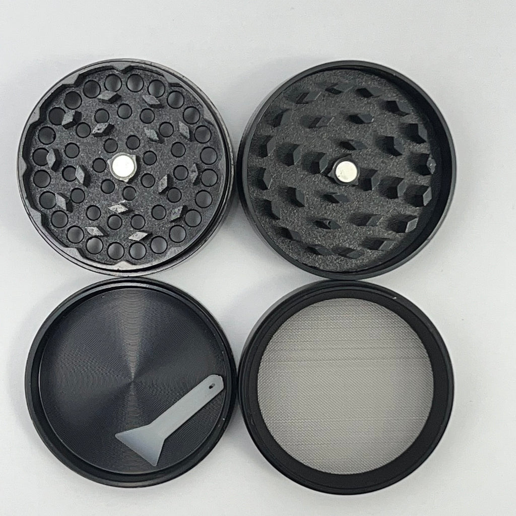 Black 4-piece Metal Grinder (8 designs)