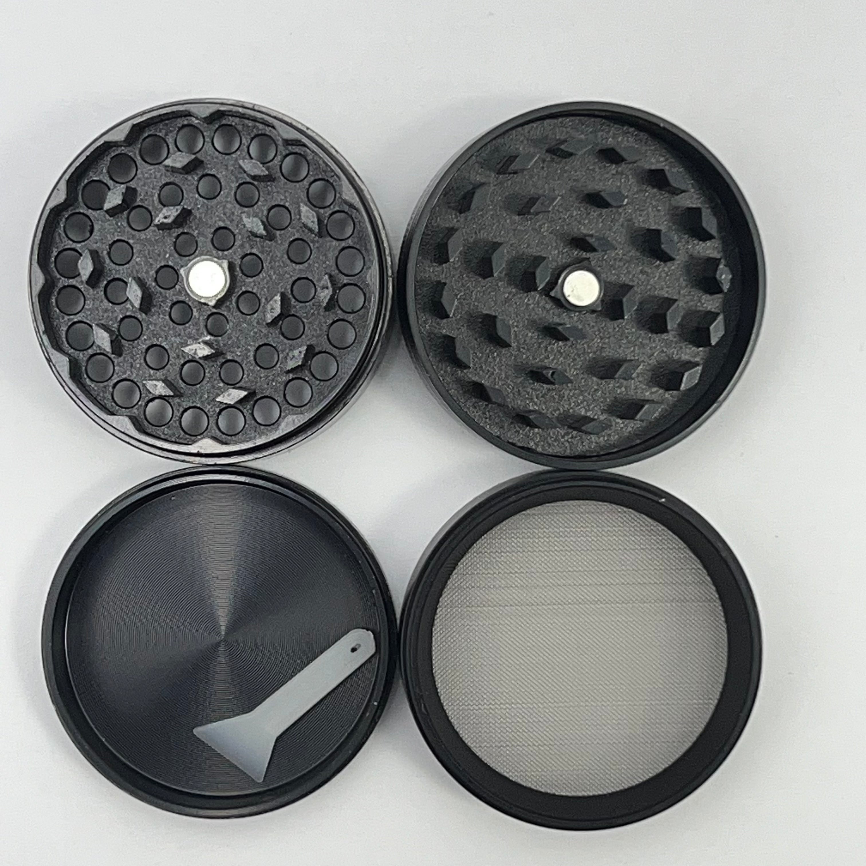 Black 4-piece Metal Grinder (8 designs)