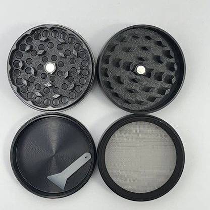 BLACK METAL GRINDER WITH DESIGN (5 DESIGNS 4 TIER)