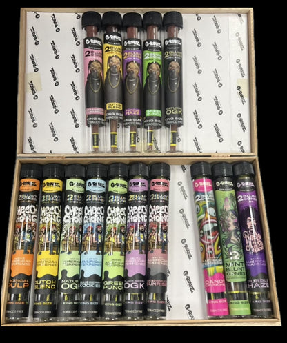 G-Rollz Box Of 12-Cheech & Chong Terpene-Infused CBDCones + Herbal Blunt Cones Chamomile Yerba Mate + Terpene Blunt
Cones