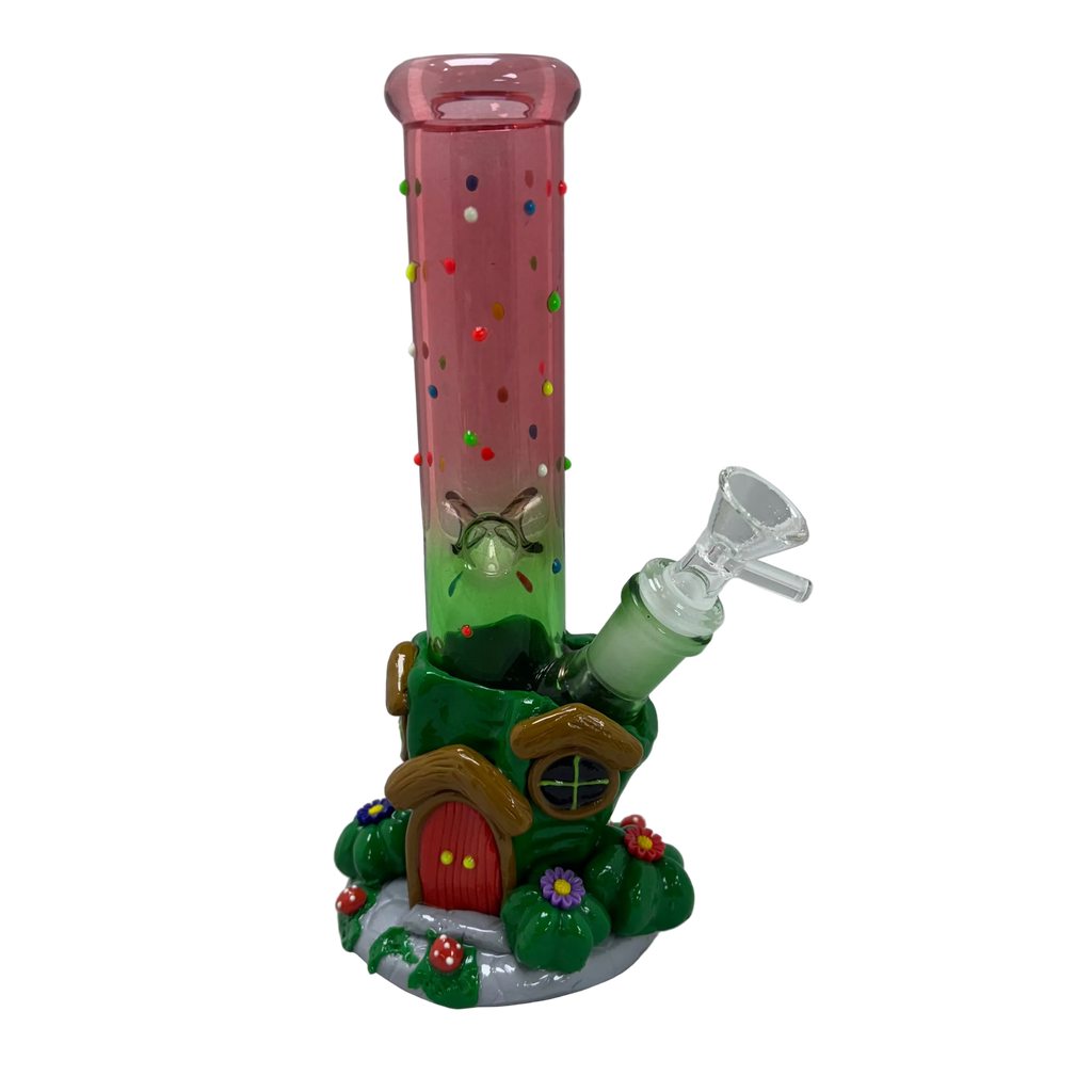 Cute Woodland Design Glass Bong (Fairy Cottage)