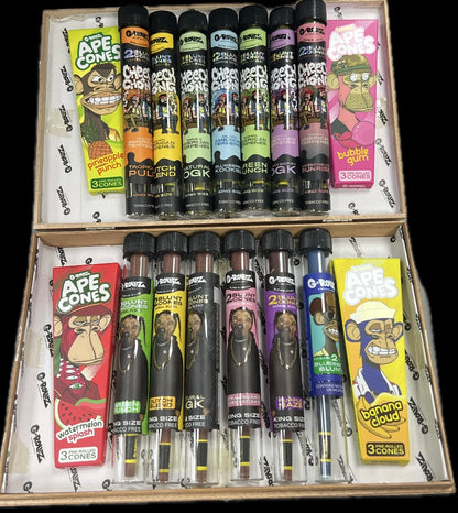 G-Rollz Box Of 12-Cheech & Chong Terpene-Infused CBDCones + Herbal Blunt Cones Chamomile Yerba Mate + Terpene Blunt
Cones