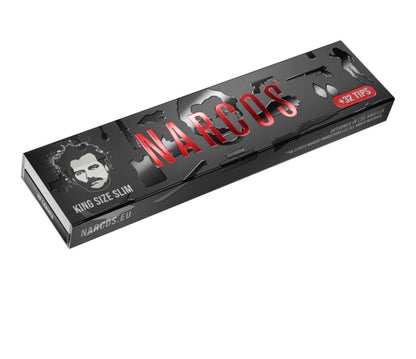 NARCOS KING SIZE SLIM + TIPS (6 DIFFERENT DESIGNS/PAPER)