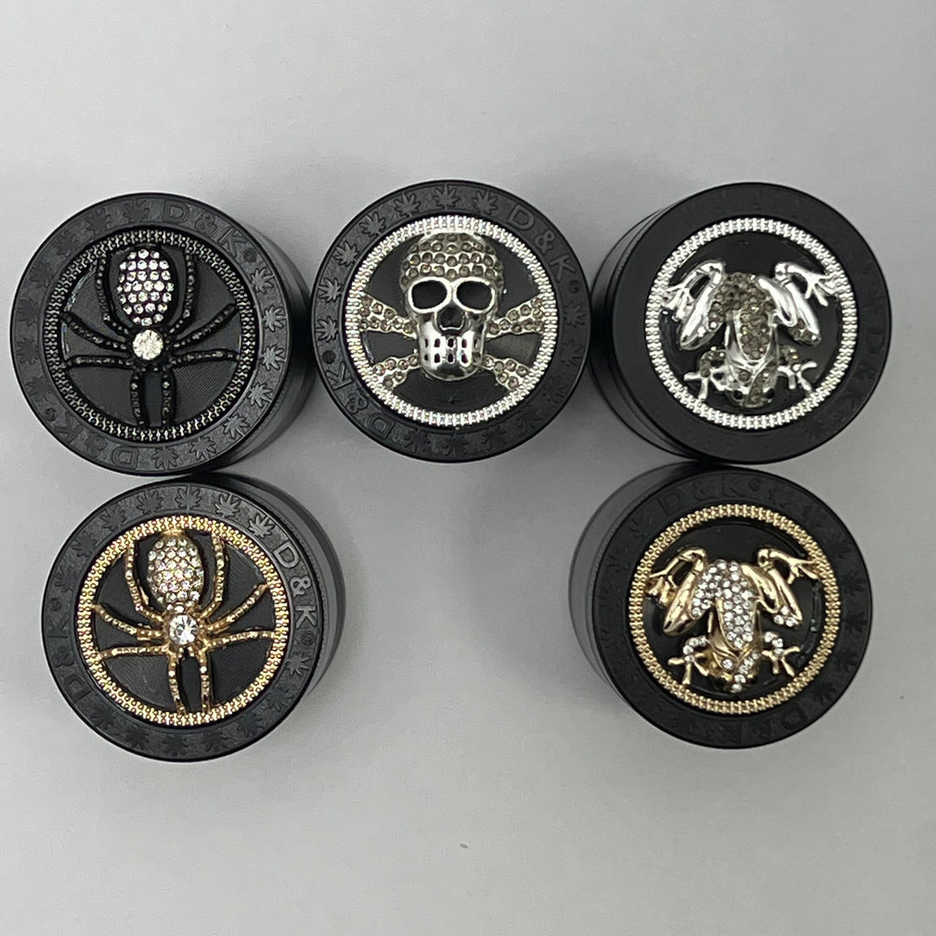Black 4-piece Metal Grinder (8 designs)