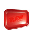 RAW Murder'd Rolling Tray (Small), the red tray at an angle, logo printed in red.