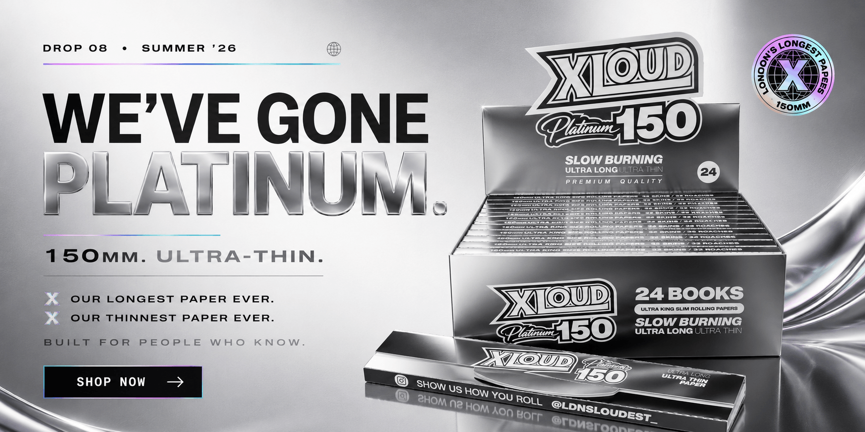 Loud XL Platinum Papers with tips 150mm
