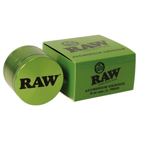 RAW Green Aluminium Grinder (56mm, 4-piece)