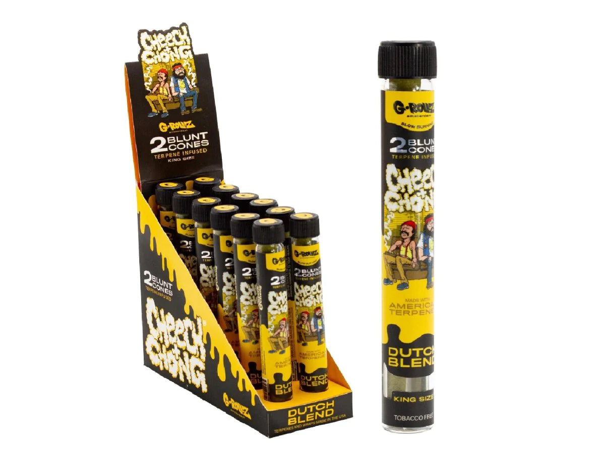 G-ROLLZ Blunt Cones (Cheech & Chong) Terpene-Infused CBD Blunt Cones 2 Cones Per Tube