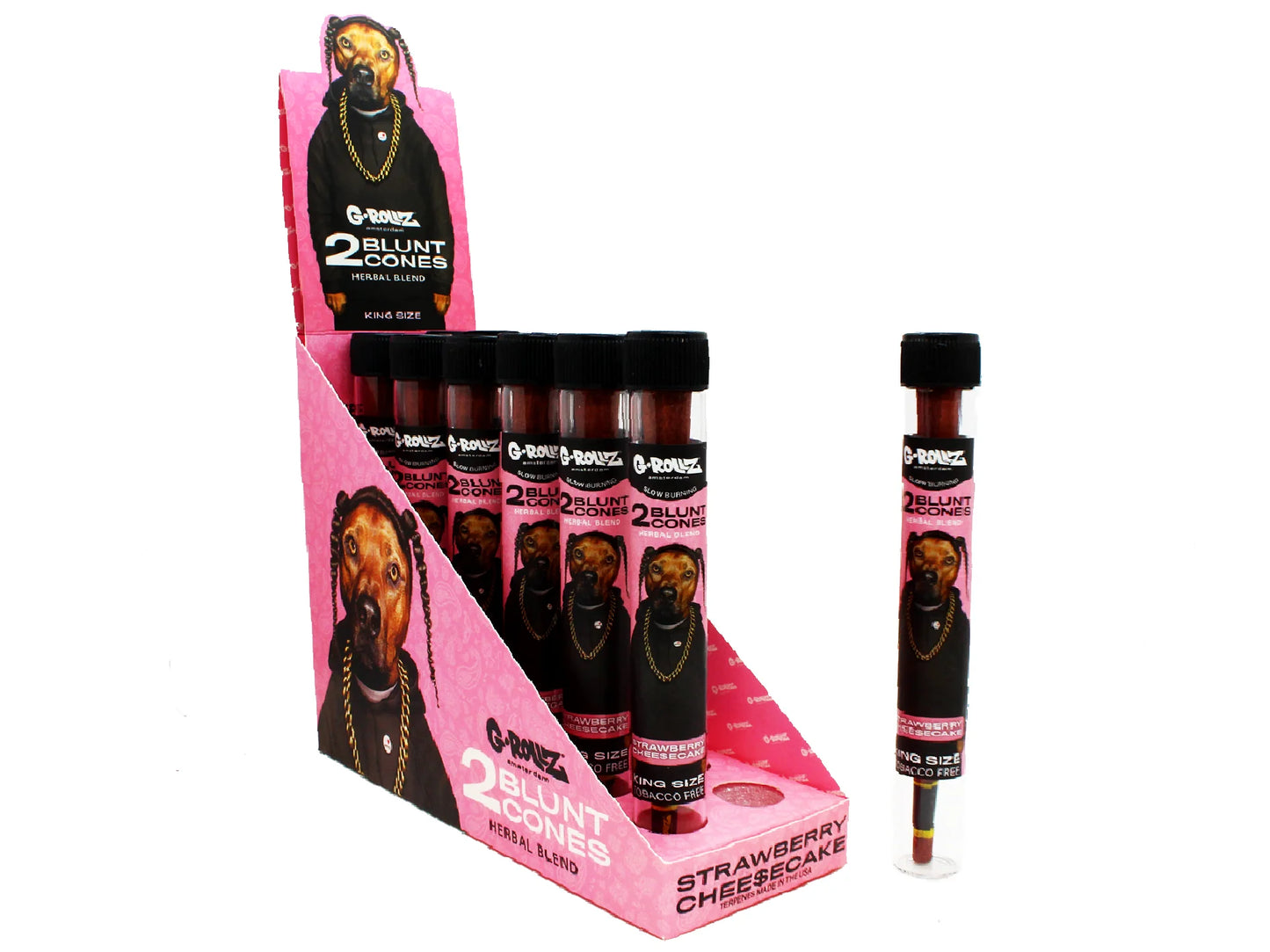 G-ROLLZ Herbal Blunt Cones 2 Cones Per Tube (Chamomile +Yerba Mate)