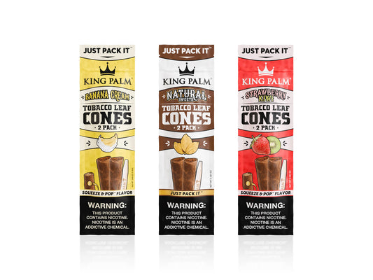 King Palm Flavoured Squeeze & Pop Tobacco Leaf Cones (3 Flavours)