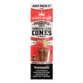 King Palm Squeeze and Pop Tobacco Leaf Cones (2 Pack), Strawberry Kiwi pack on a green background
