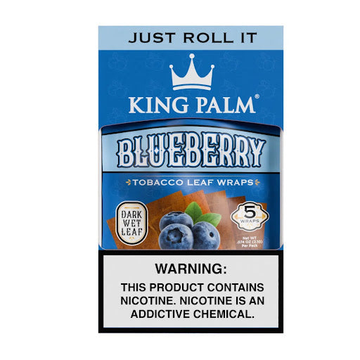 King Palm Blueberry Wraps (Tobacco Sheets) 5 Wraps Per Pack