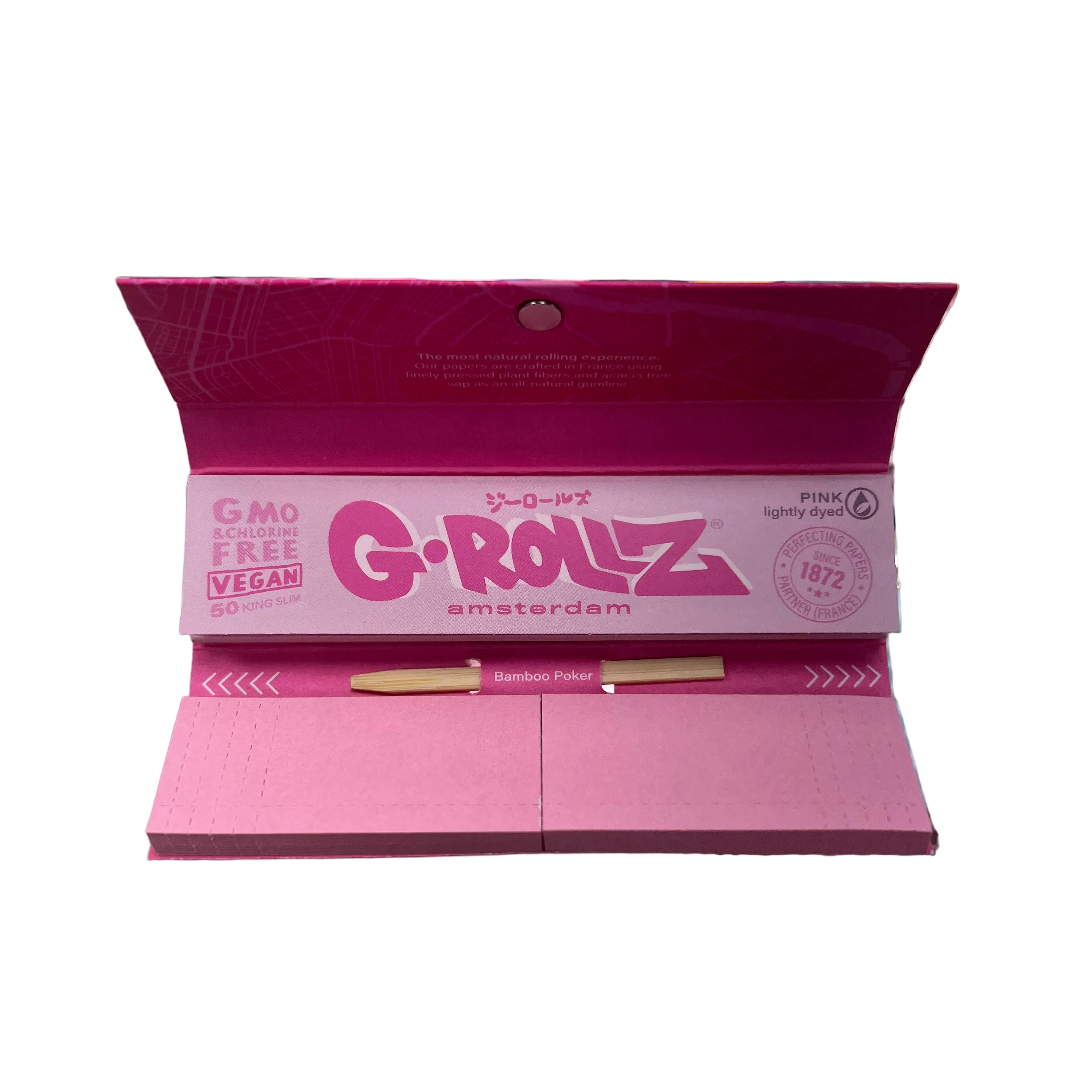 G-ROLLZ- Lightly Dyed Pink - King Size Slim Pink Papers + Tips