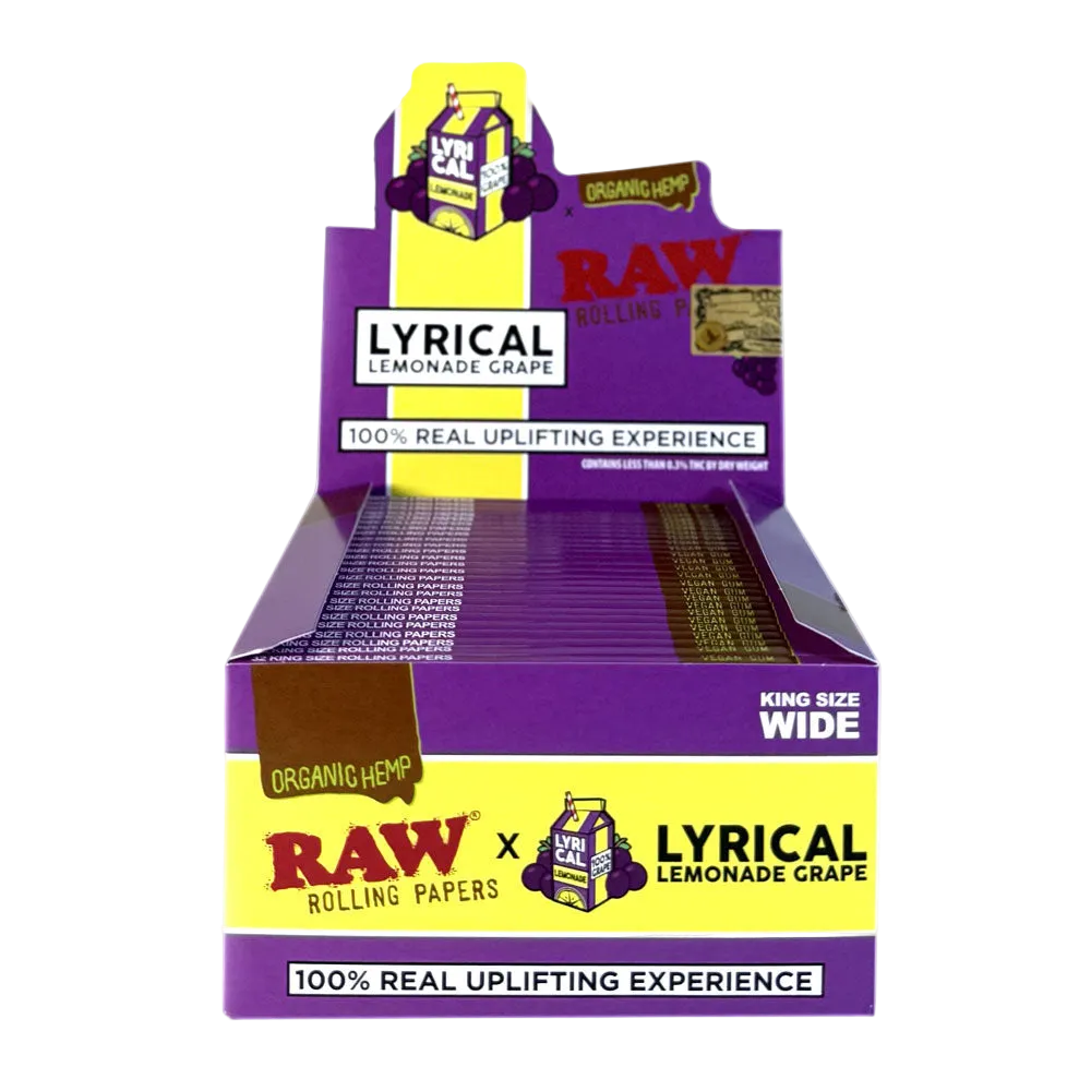 RAW Lyrical Lemonade Rolling Papers King Size Wide (Box of 50)
