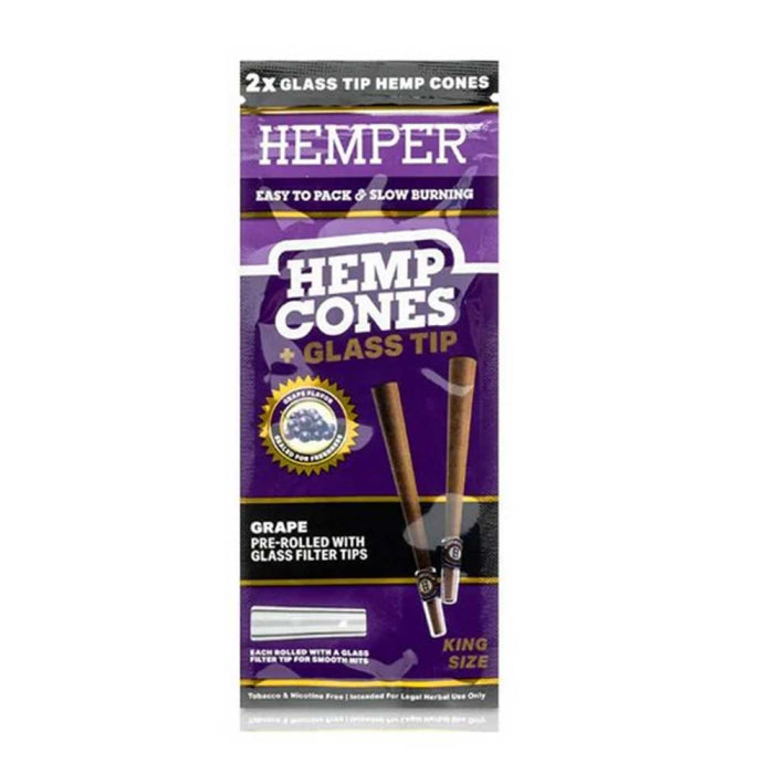 HEMPER HEMP CONES + GLASS TIP (6 Flavours)