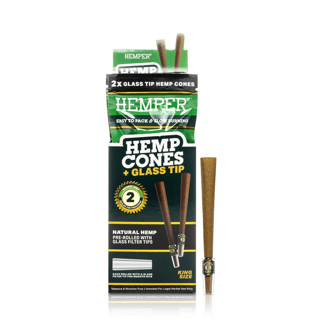 HEMPER HEMP CONES + GLASS TIP (6 Flavours)