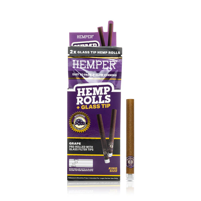 HEMPER ROLLS CONES + GLASS TIP (6 Flavours)