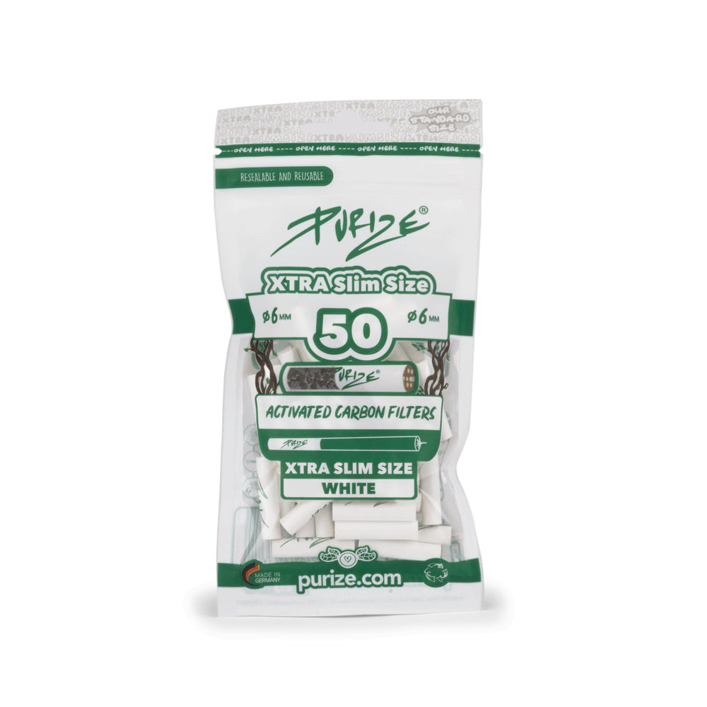 Purize Extra Slim Carbon Filters 6mm (Bag of 50 x6 Different Colours)