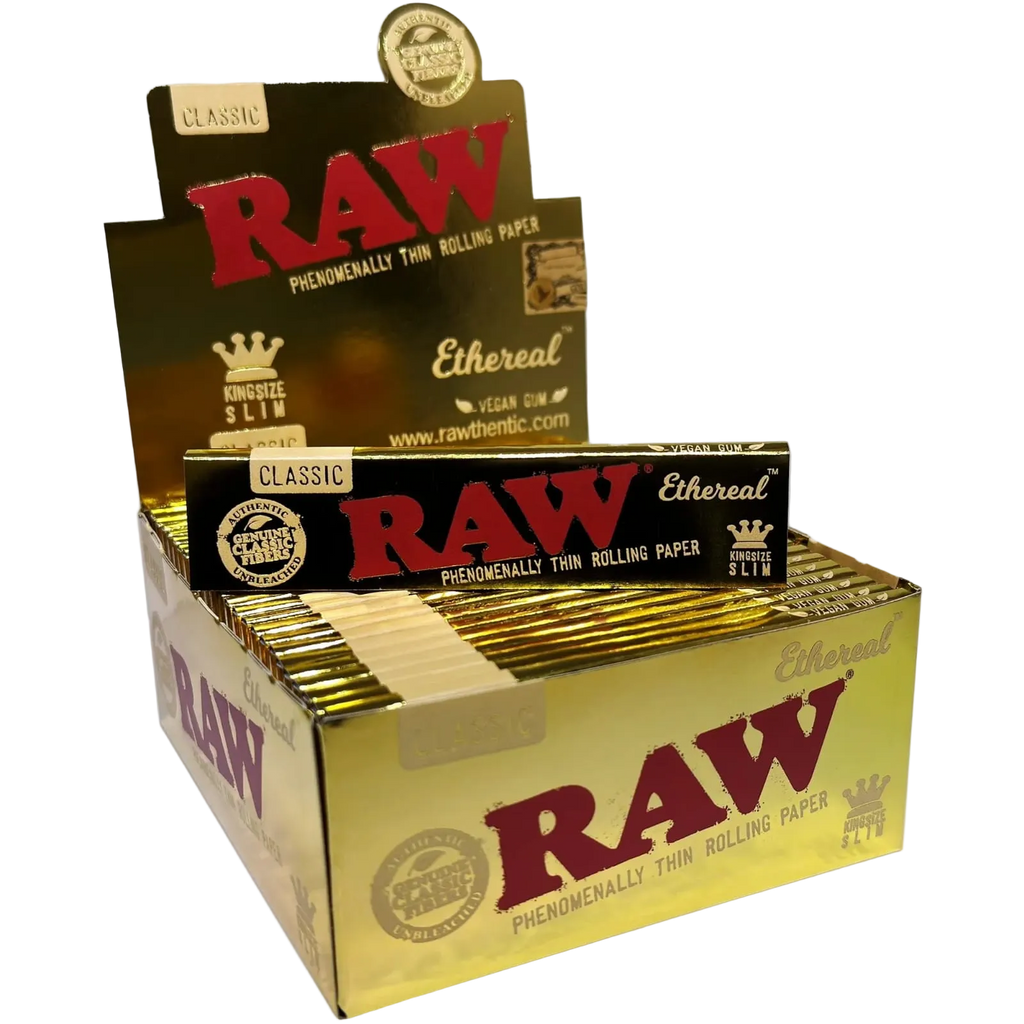 RAW Ethereal Gold Rolling Papers King Size Slim (50 Pack)