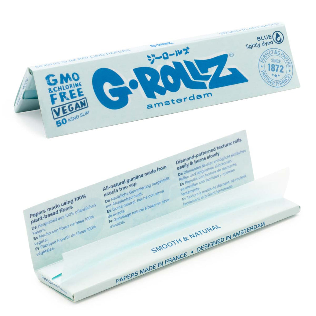 G-Rollz Lightly Dyed Blue Rolling Papers King Size Slim