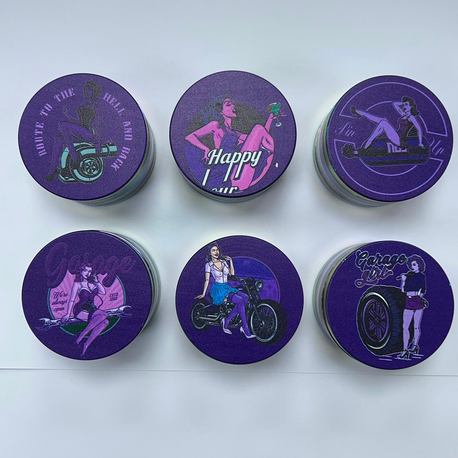 Hot Rod Lady Metal Grinder 4 Piece 2.5" Medium