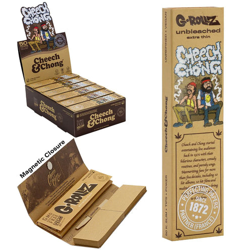 G-Rollz Cheech and Chong Unbleached Rolling Papers + Tips